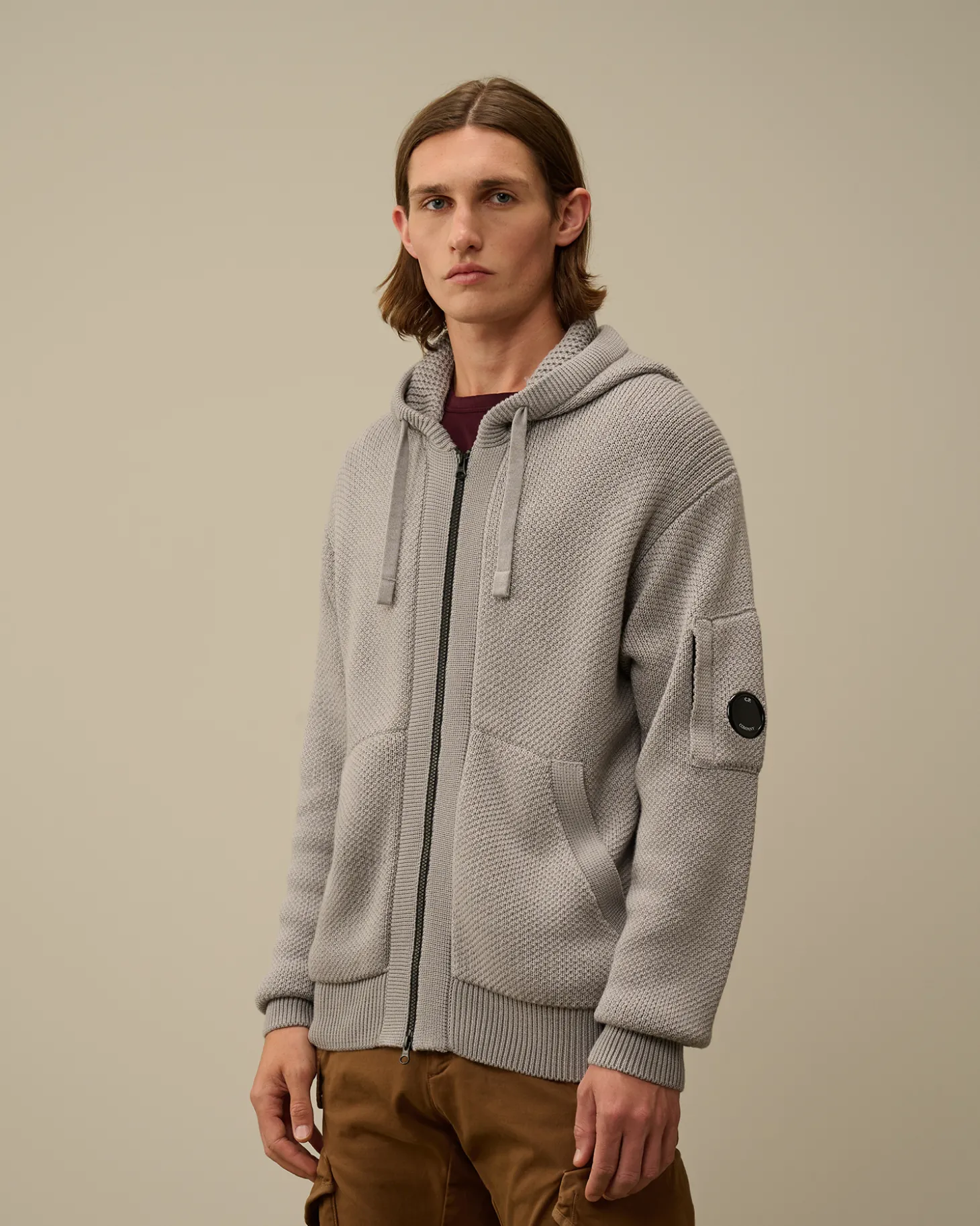 Re-Wool Hooded Zipped Knit<C.P. Company Hot