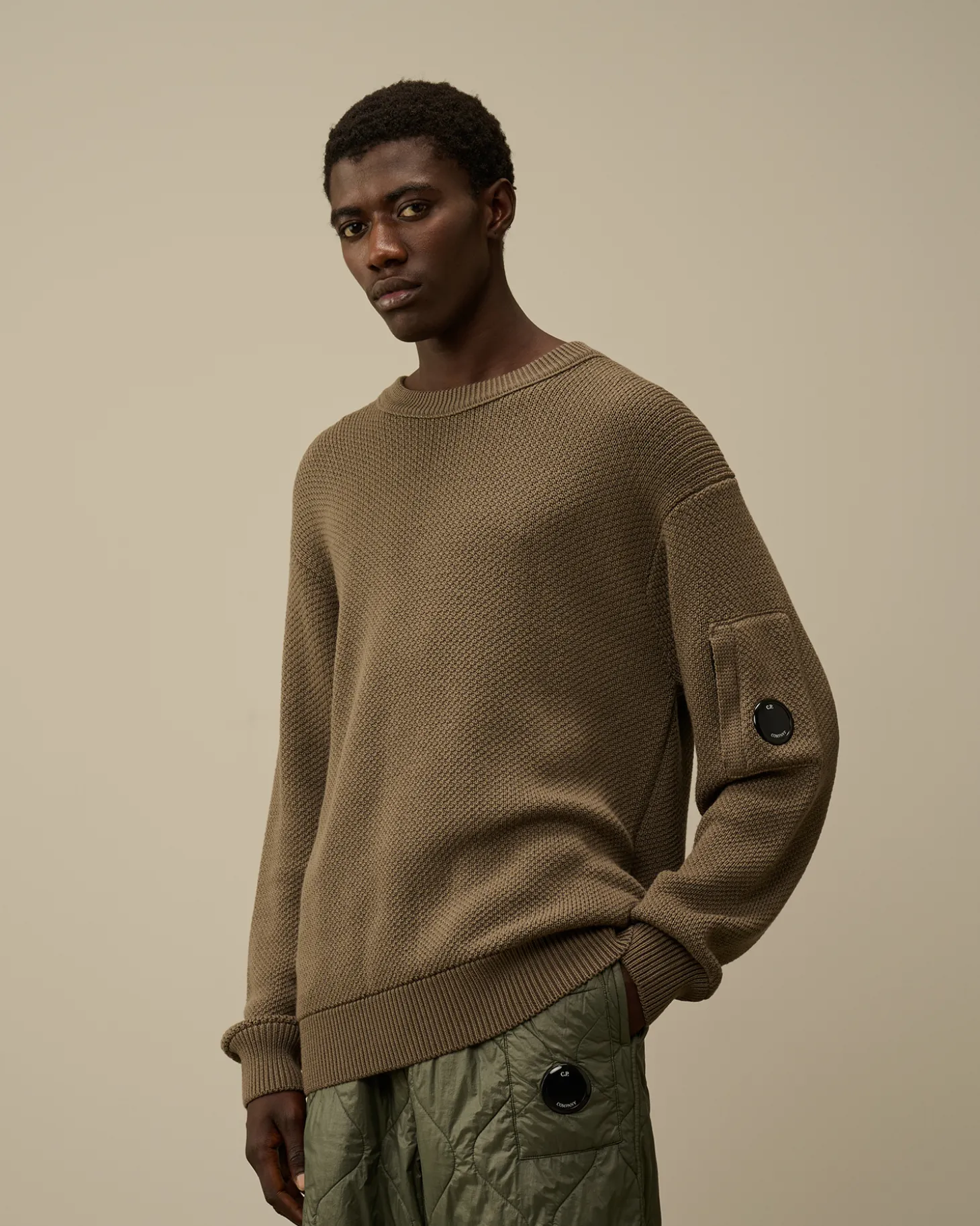 Re-Wool Lens Crewneck Knit<C.P. Company Cheap