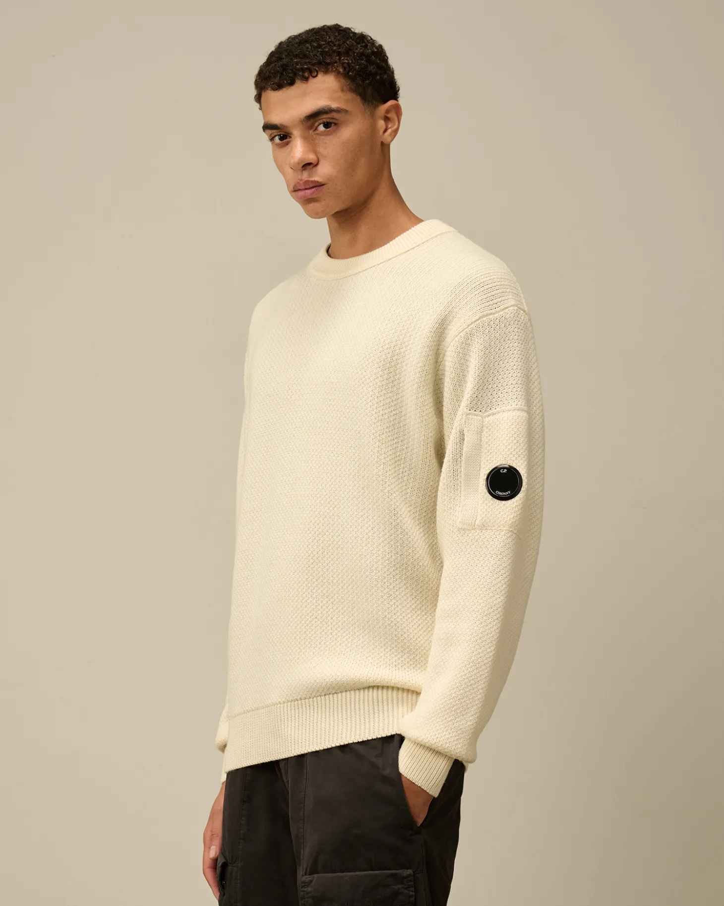 Re-Wool Lens Crewneck Knit<C.P. Company Fashion