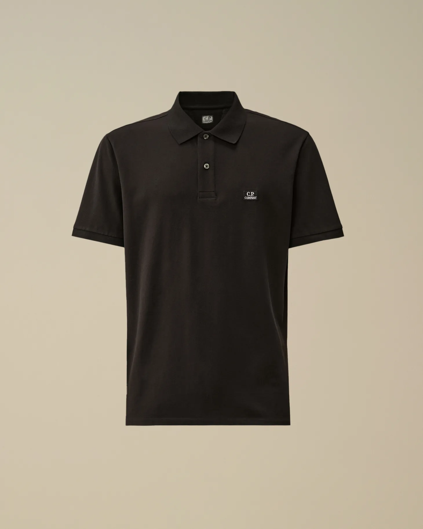 Stretch Piquet Logo Polo<C.P. Company Cheap