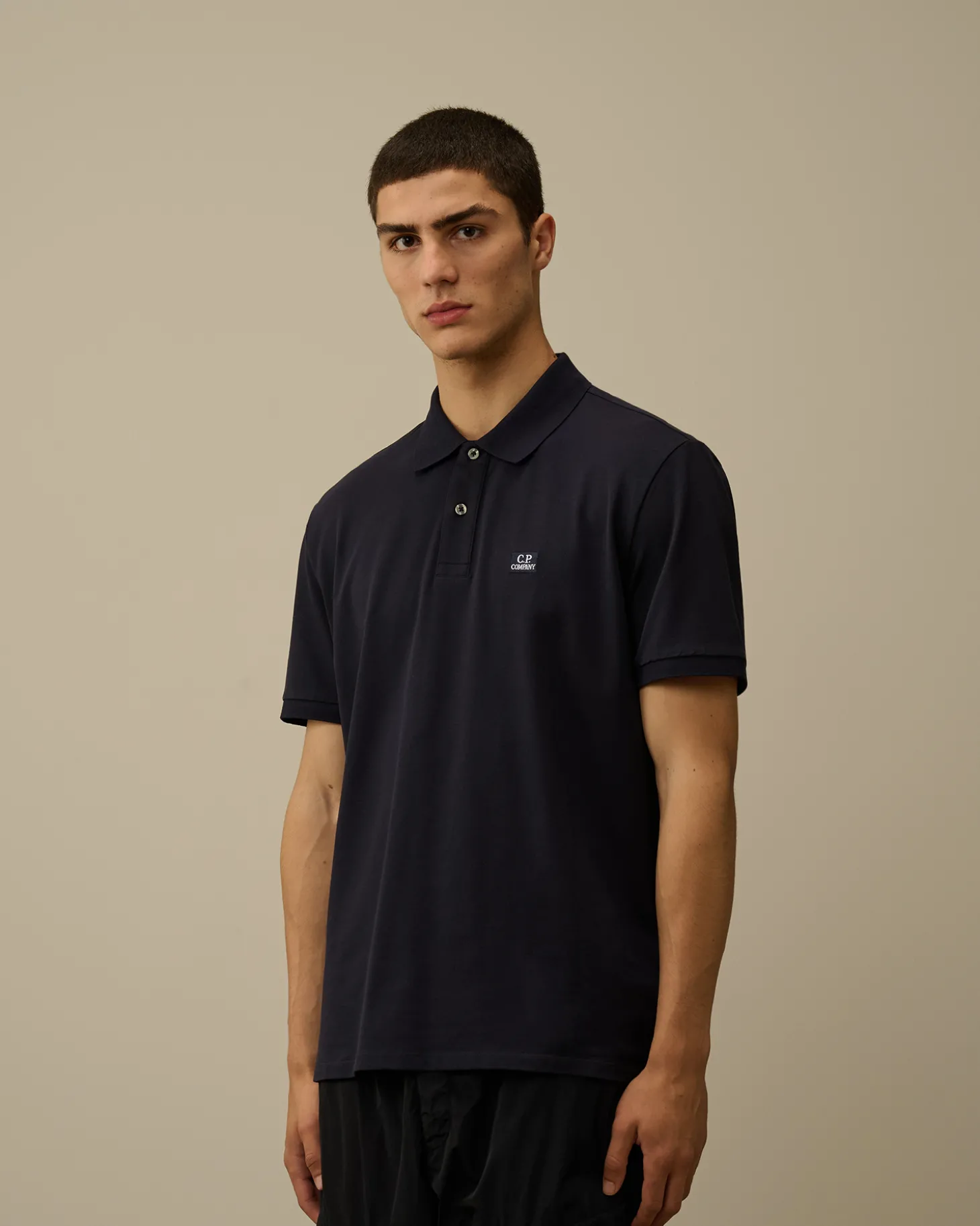 Stretch Piquet Logo Polo<C.P. Company Best