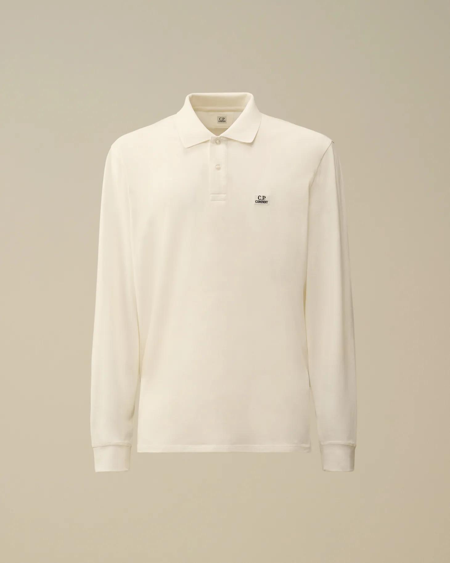 Stretch Piquet Longsleeve Logo Polo<C.P. Company Best Sale