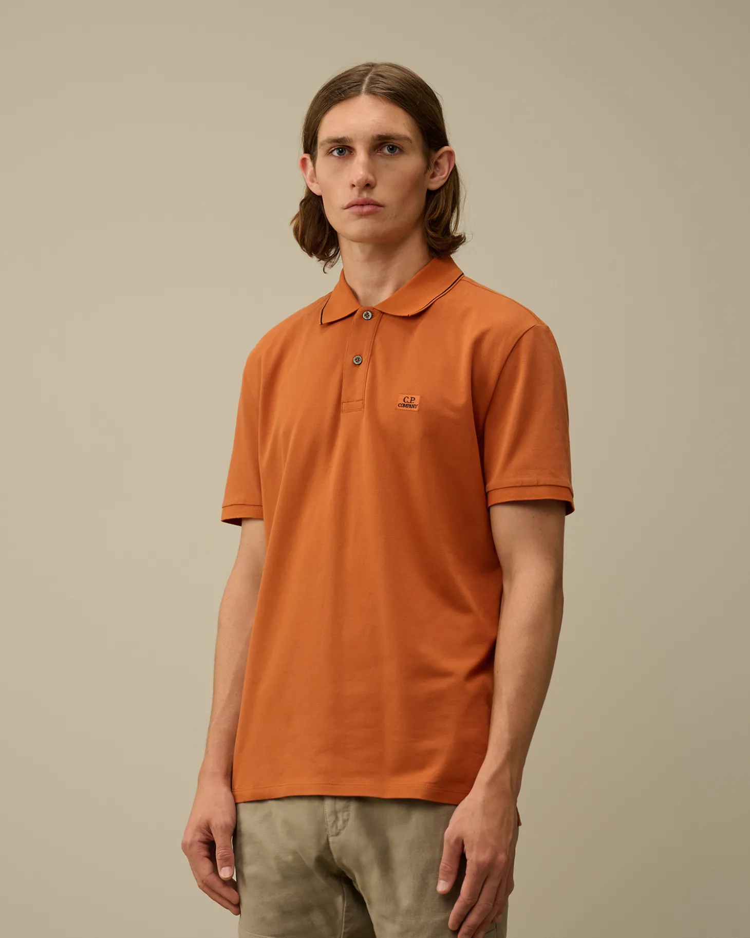 Stretch Piquet Striped Collar Polo<C.P. Company Online