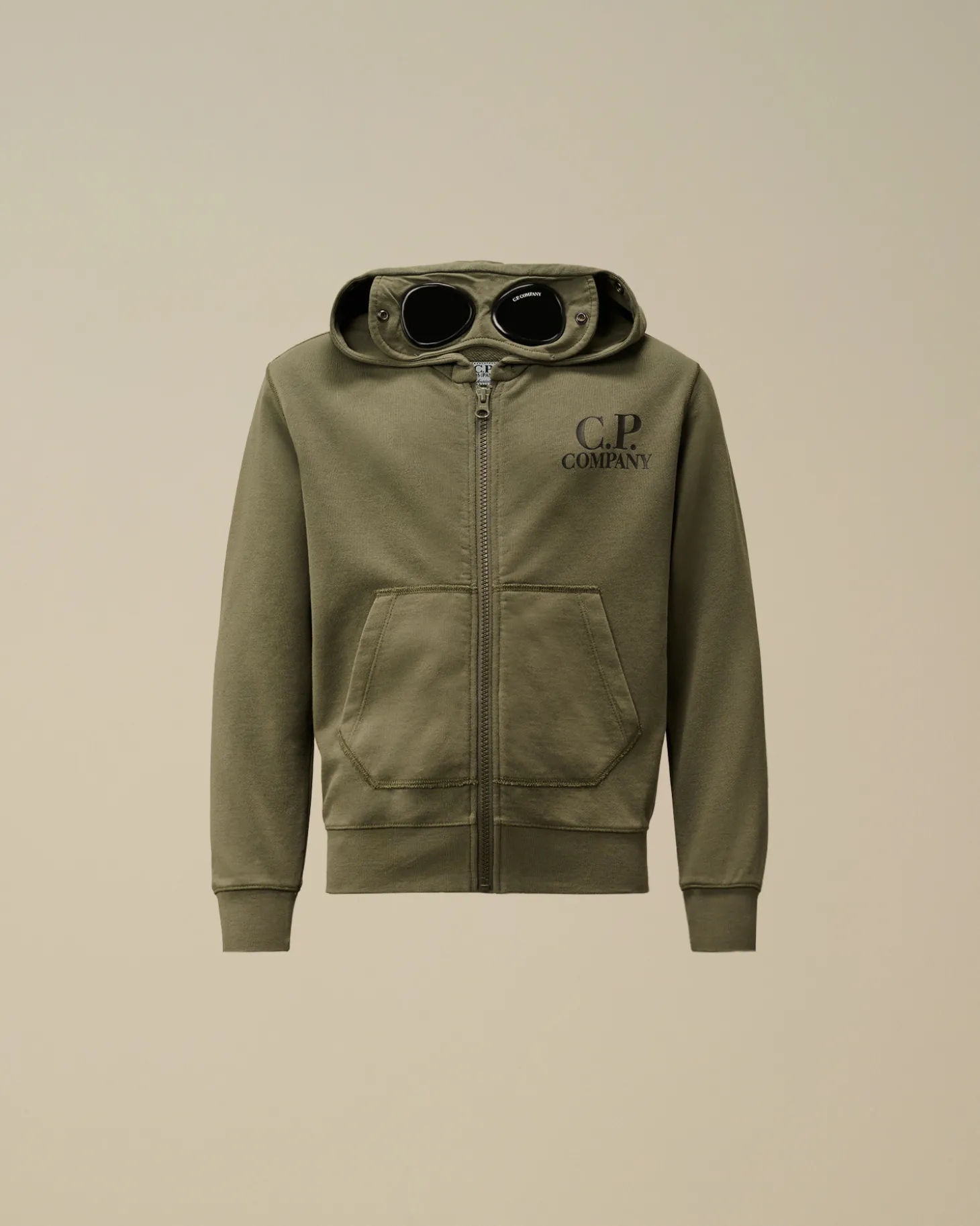 U16 Diagonal Fleece Goggle Zipped Hooded Sweatshirt<C.P. Company Best Sale