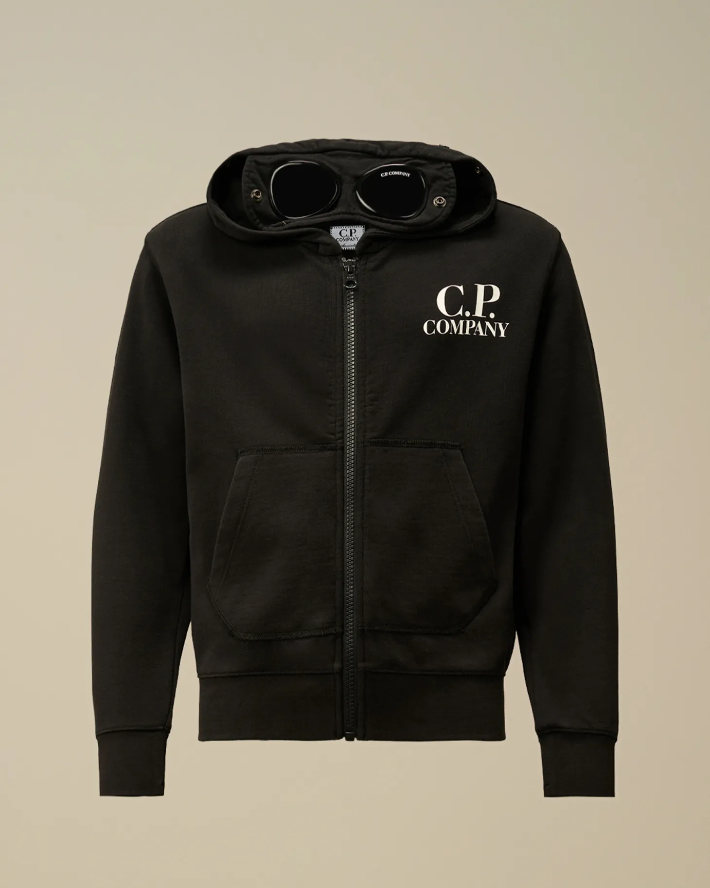 U16 Diagonal Fleece Goggle Zipped Hooded Sweatshirt<C.P. Company Discount