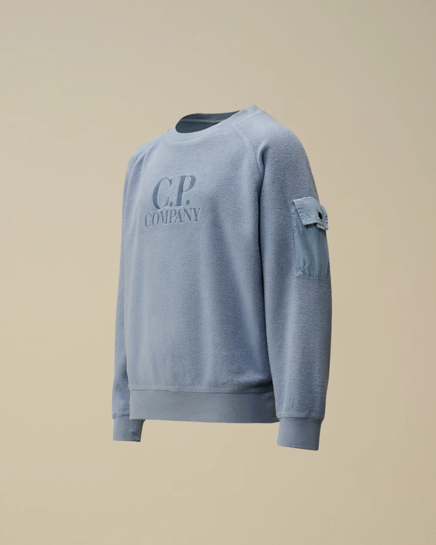 U16 Diagonal Fleece Mixed Boxy Crew Neck Sweatshirt<C.P. Company Online