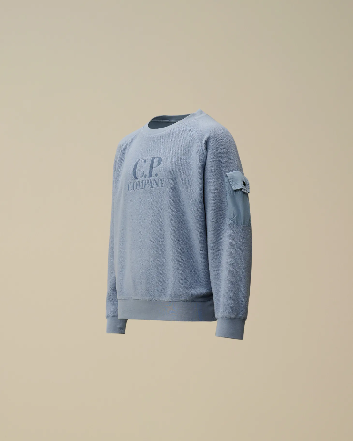 U16 Diagonal Fleece Mixed Boxy Crew Neck Sweatshirt<C.P. Company Outlet