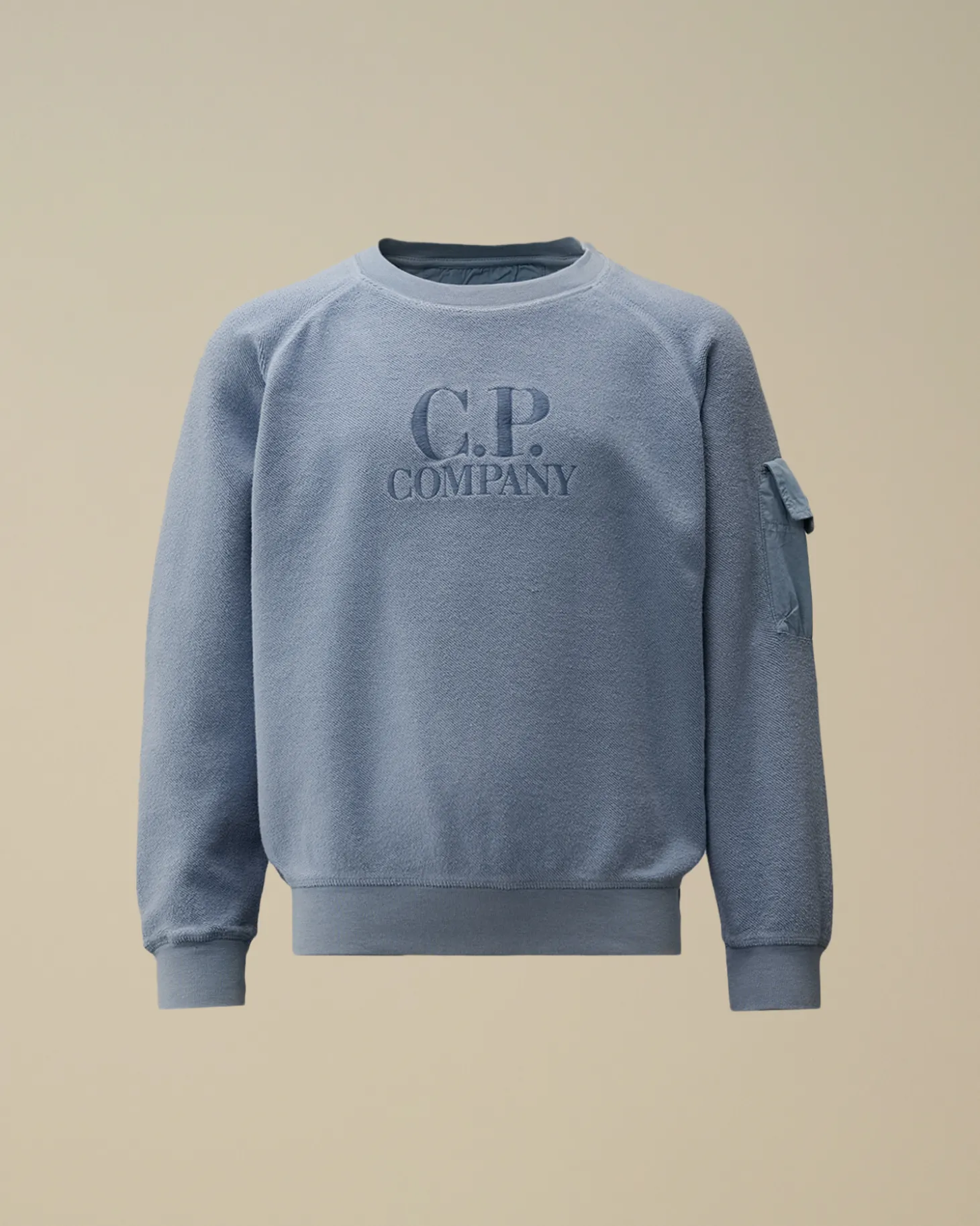 U16 Diagonal Fleece Mixed Boxy Crew Neck Sweatshirt<C.P. Company Online