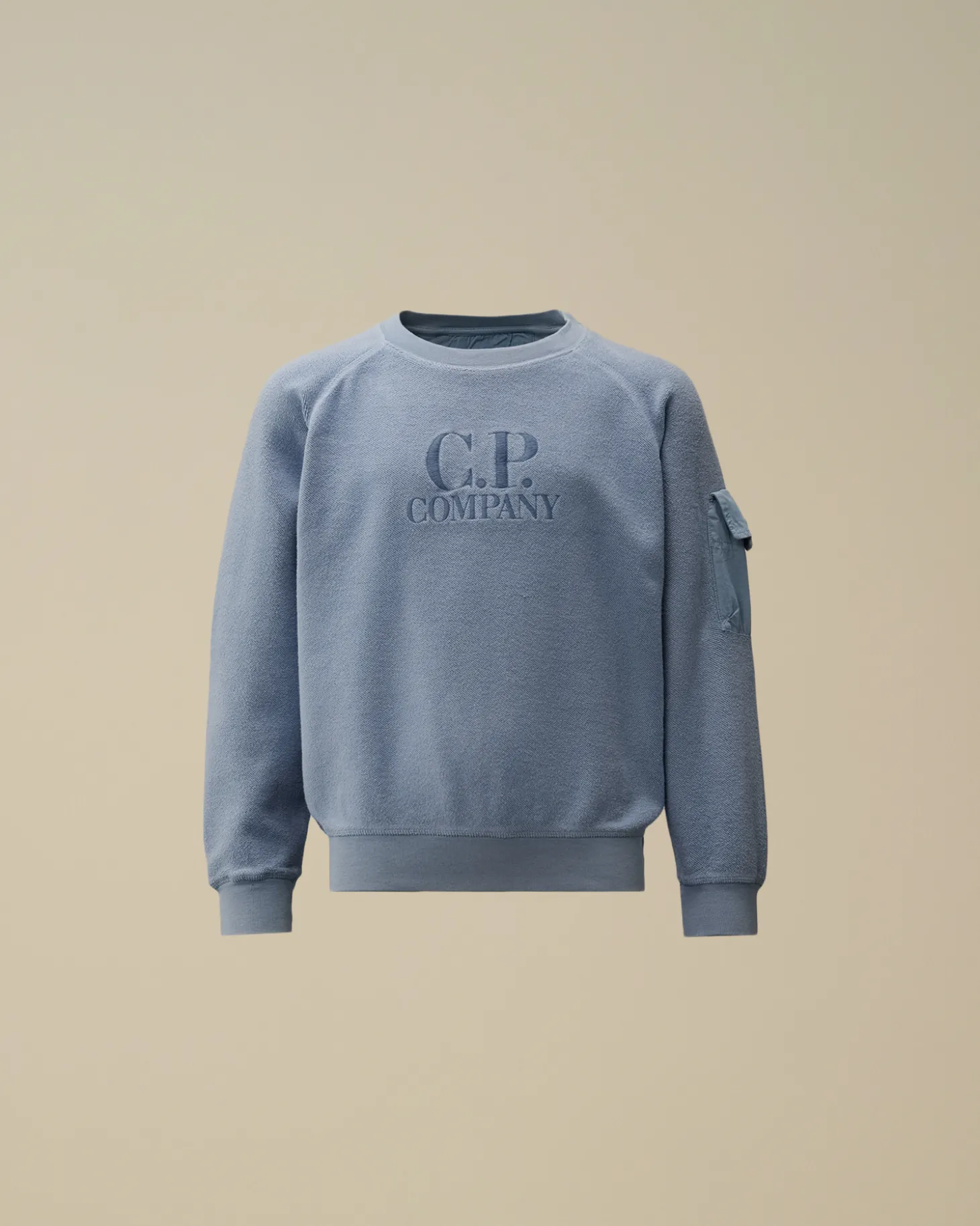 U16 Diagonal Fleece Mixed Boxy Crew Neck Sweatshirt<C.P. Company Outlet