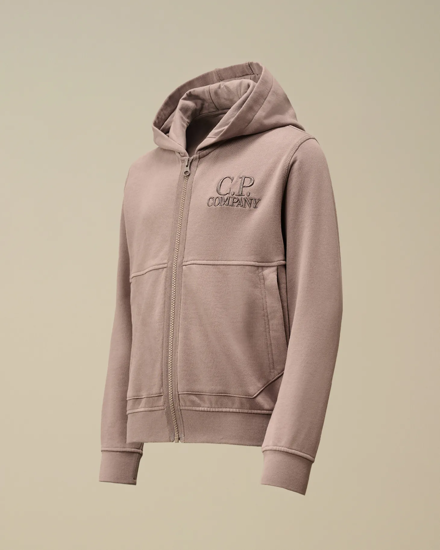 U16 Diagonal Fleece Zipped Hooded Sweatshirt<C.P. Company Hot