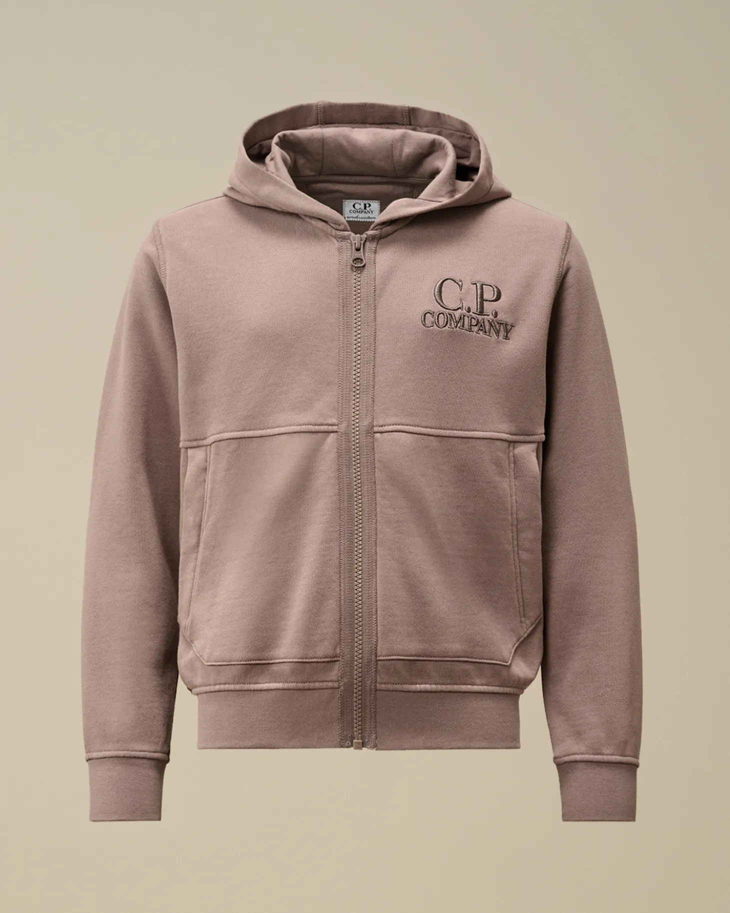 U16 Diagonal Fleece Zipped Hooded Sweatshirt<C.P. Company Hot