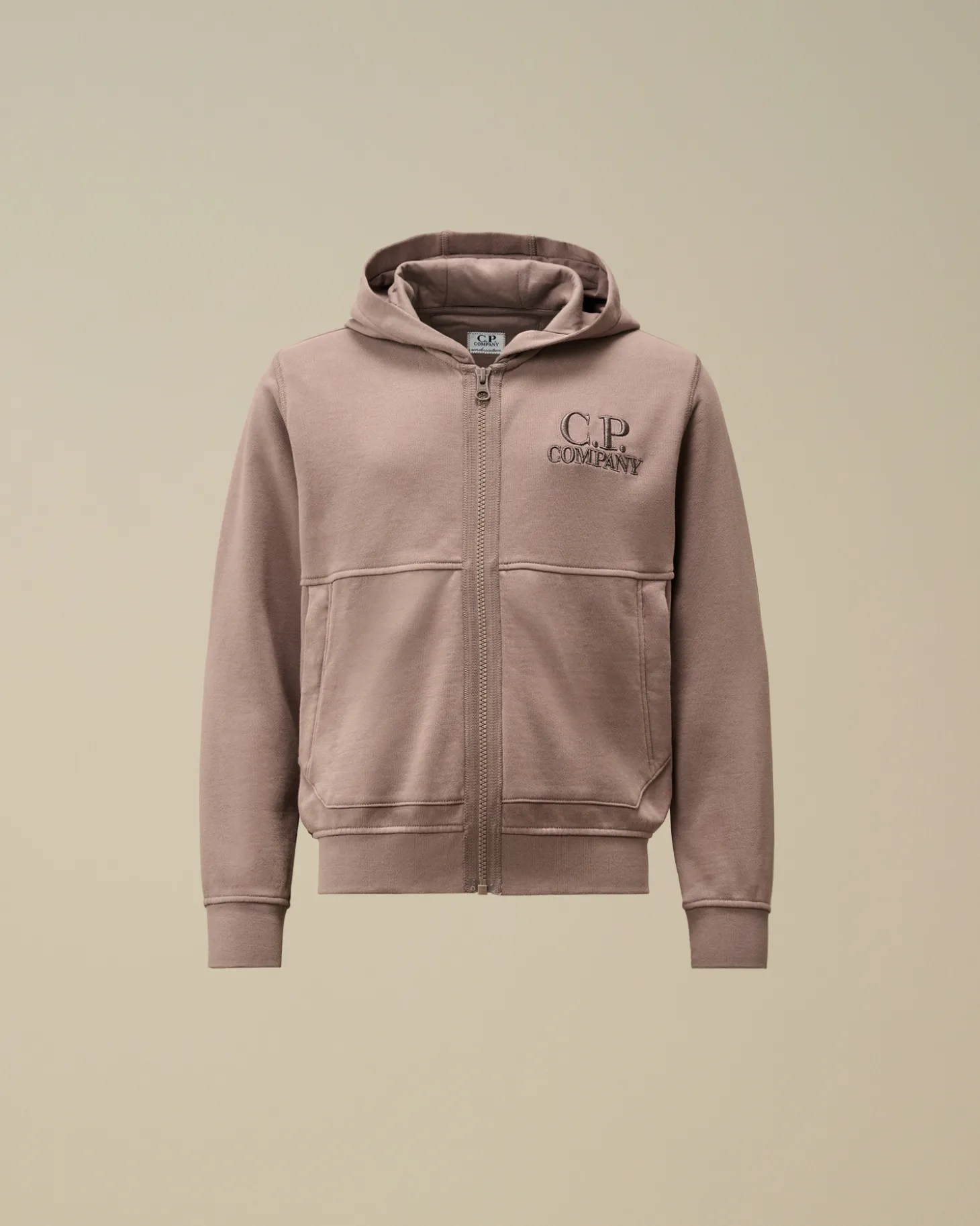 U16 Diagonal Fleece Zipped Hooded Sweatshirt<C.P. Company Online