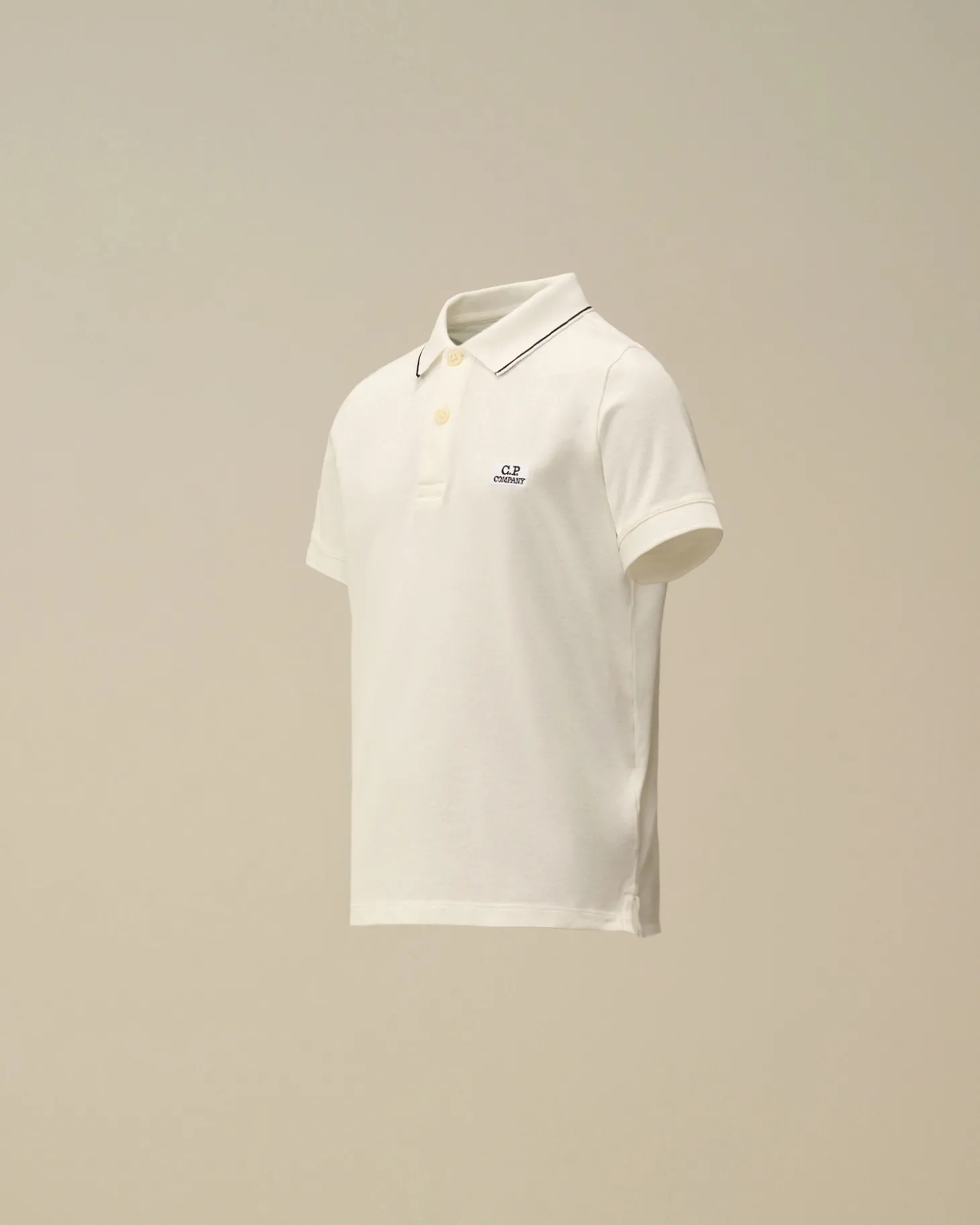 U16 Stretch Piquet Striped Collar Polo<C.P. Company Sale