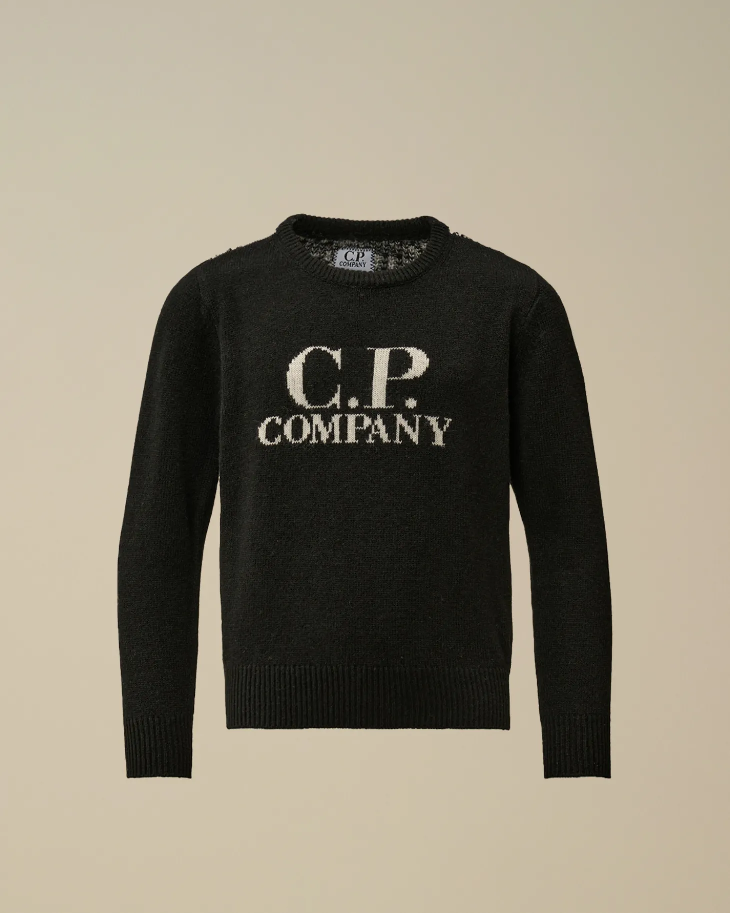 U16 Wool Jacquard Goggle Crew Neck Knit<C.P. Company Best Sale