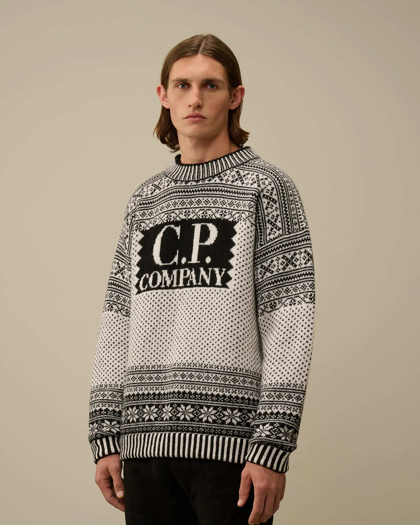 Wool Jacquard Logo Knit<C.P. Company Cheap