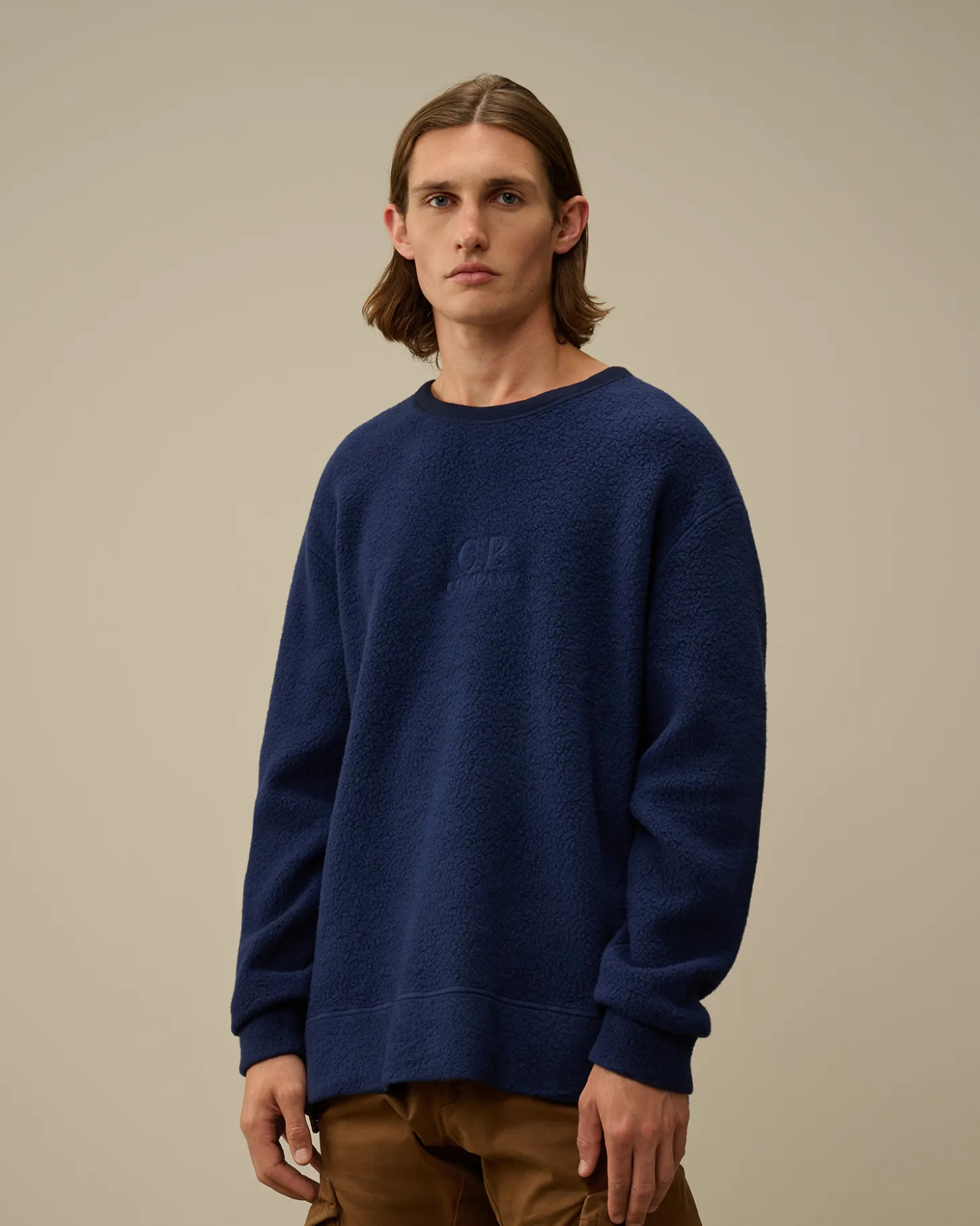 Wool Polar Fleece Crewneck Sweatshirt<C.P. Company New